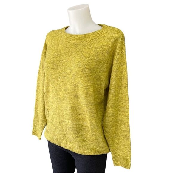 WOOLEN BLOOM WOOL BLEND FINE KNIT SWEATER‎ MUSTARD YELLOW SZ XS NEW W/ TAGS - Picture 2 of 9